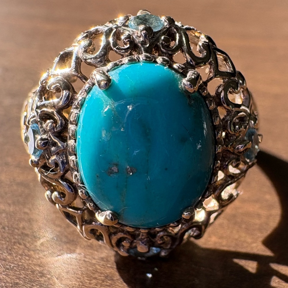 LIRM Turquoise & Blue Topaz Ring